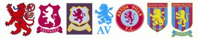 Historique du blason d'Aston Villa, avec le lion toujours présent.